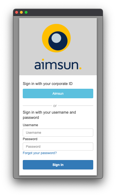 Aimsun Licenser: Account Login