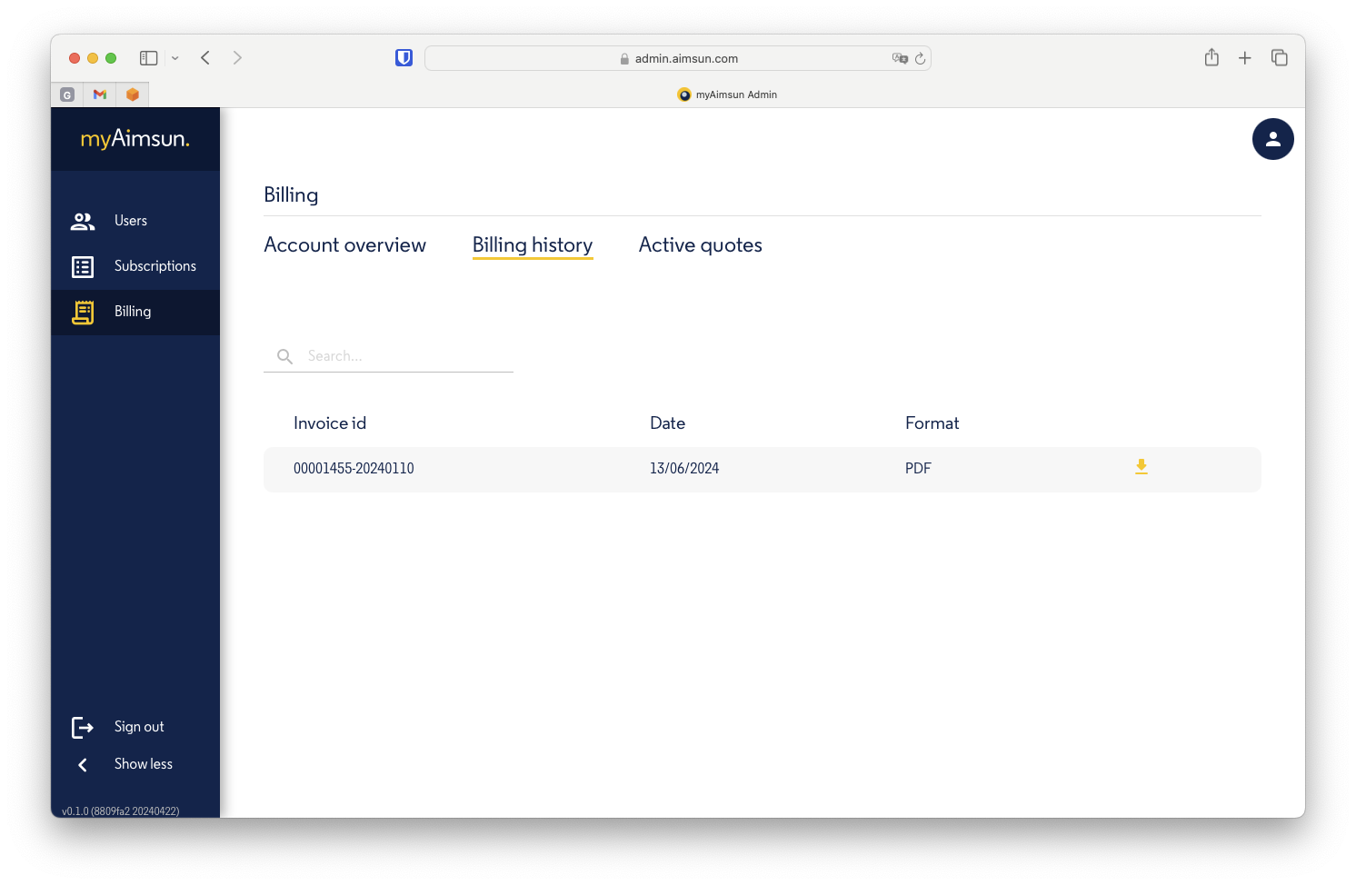 Aimsun Admin: Invoices Aimsun Admin: Invoices