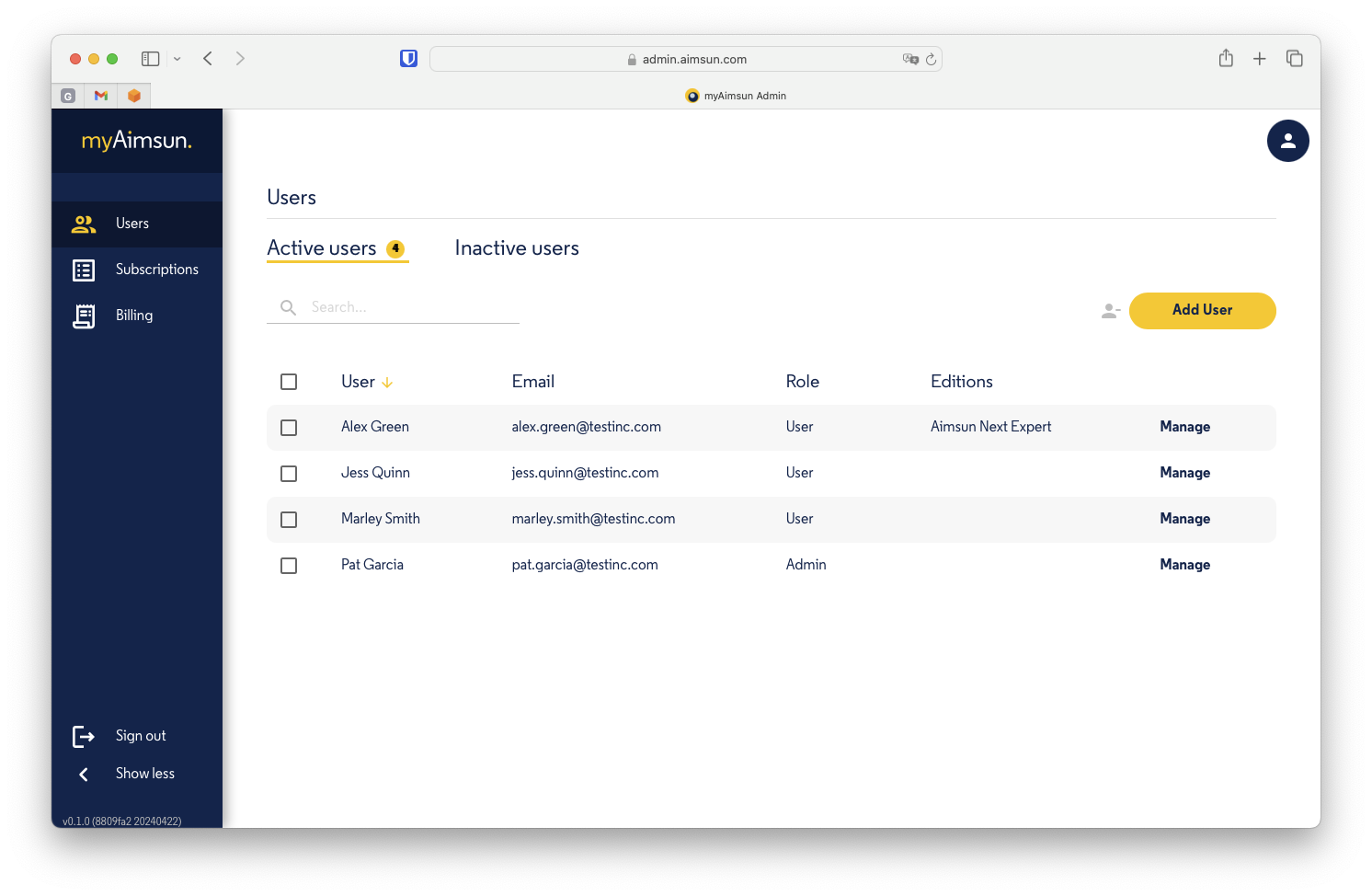 Aimsun Admin: Users Aimsun Admin: Users