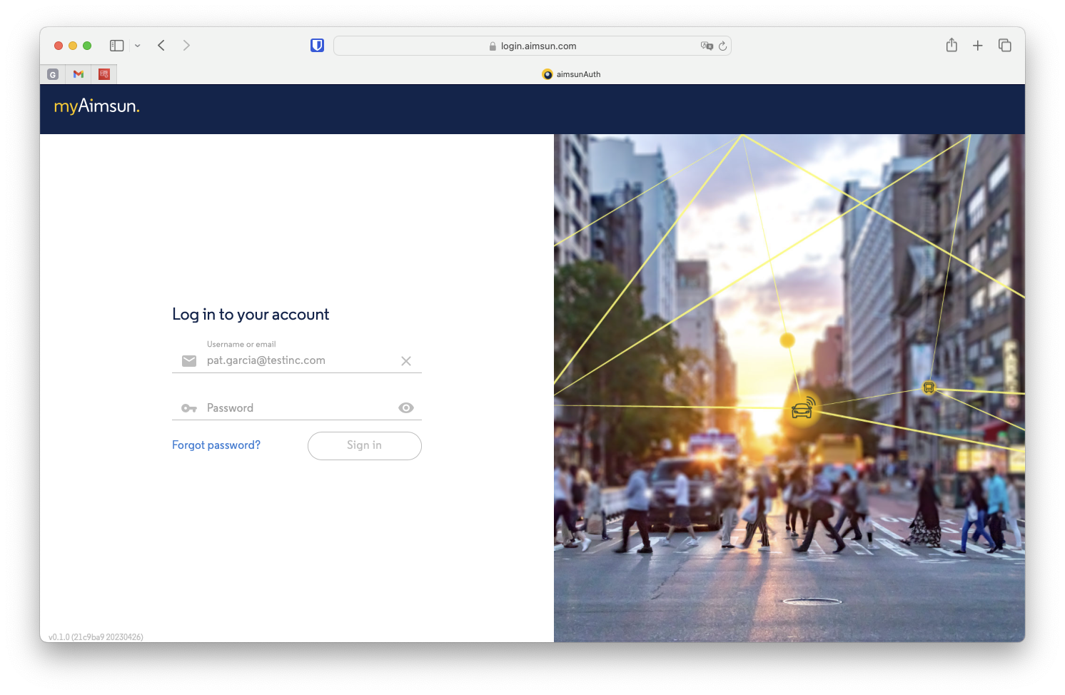Aimsun Admin: Login myAimsun Admin: Login
