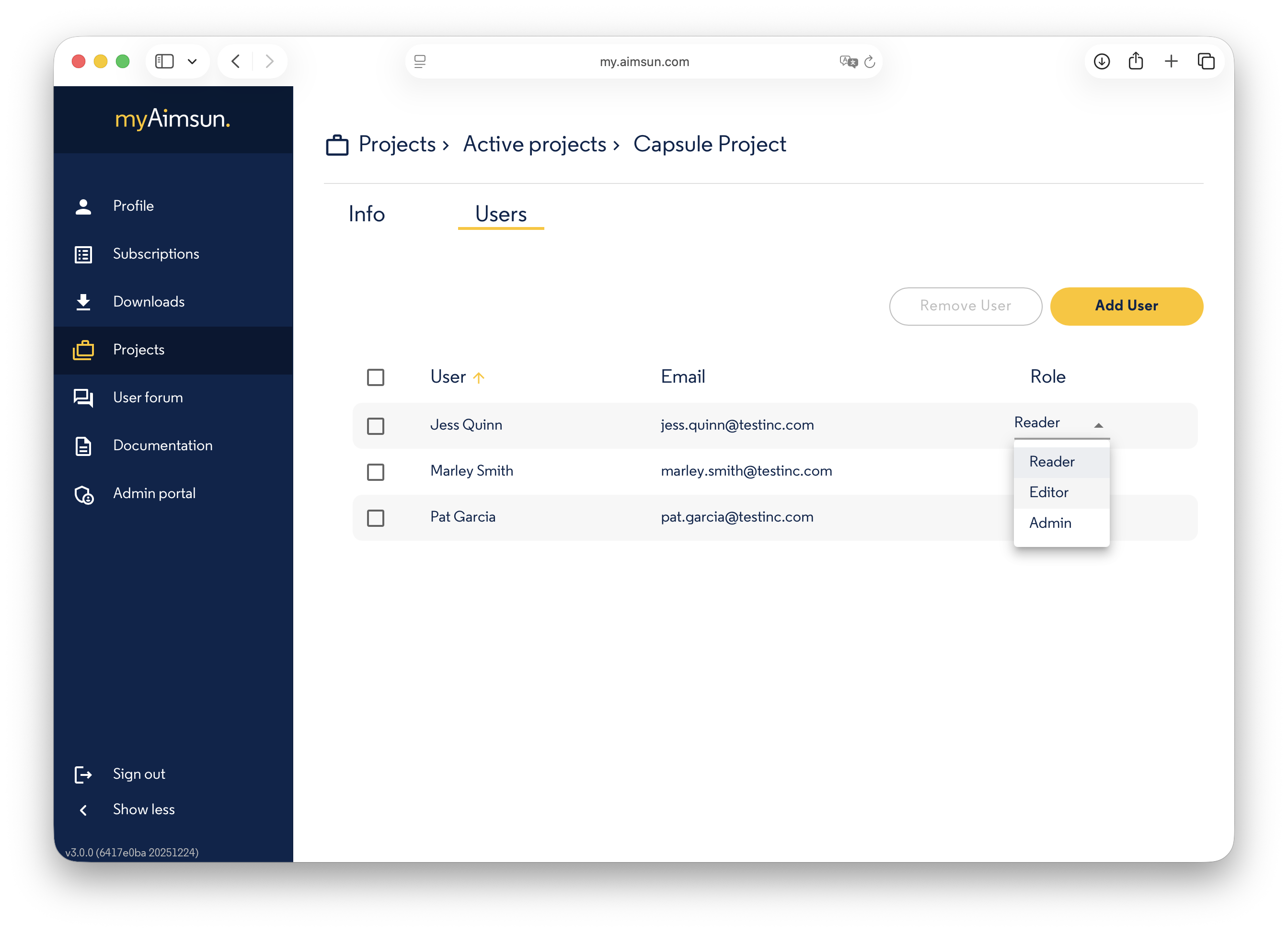 myAimsun: Change Role