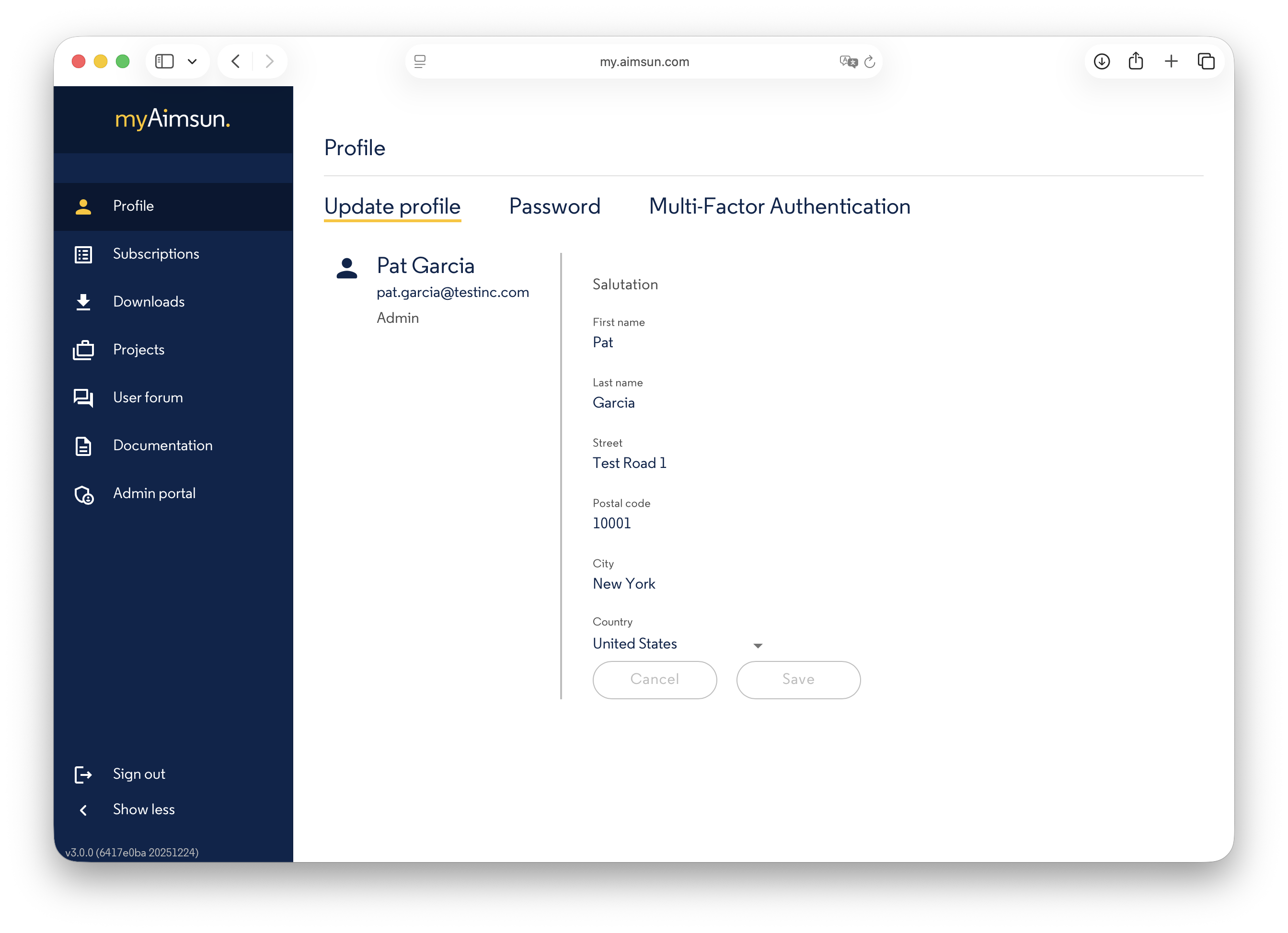 myAimsun: Profile myAimsun: Profile