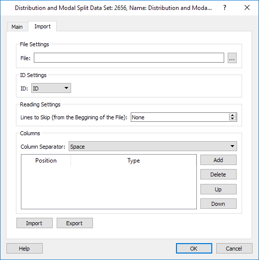 Distribution Data Set Editor Import