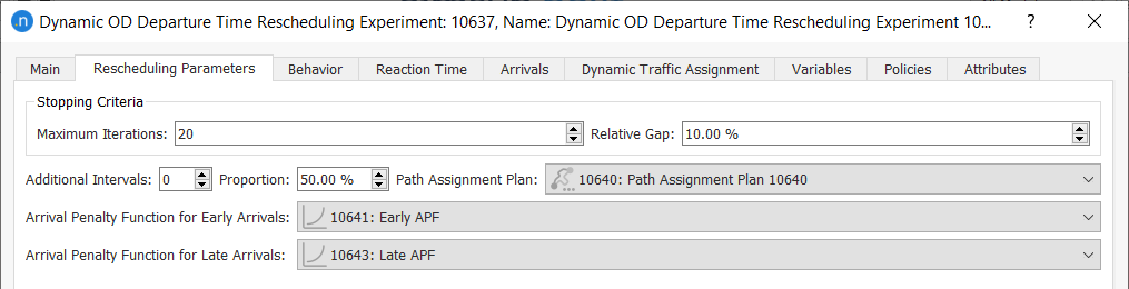 Dynamic OD Departure Time Rescheduling Experiment