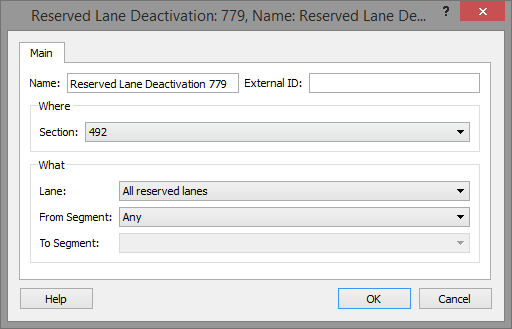 Reserved Lane Deactivation Editor