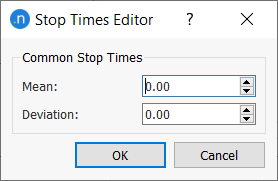 Editor for the stop times in a transit line