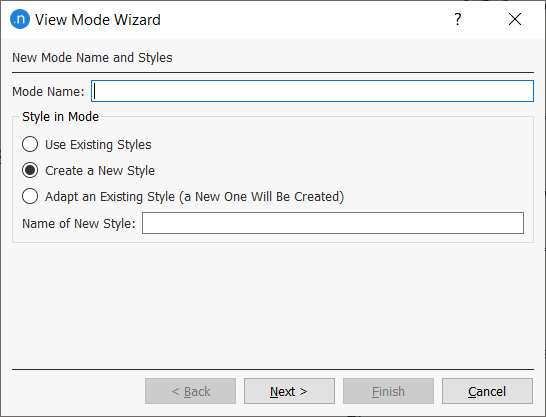 Mode creation wizard