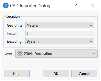 CAD Importer Dialog