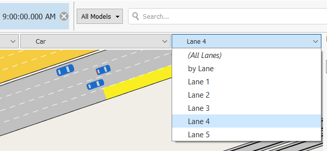 View mode lanes drop-down