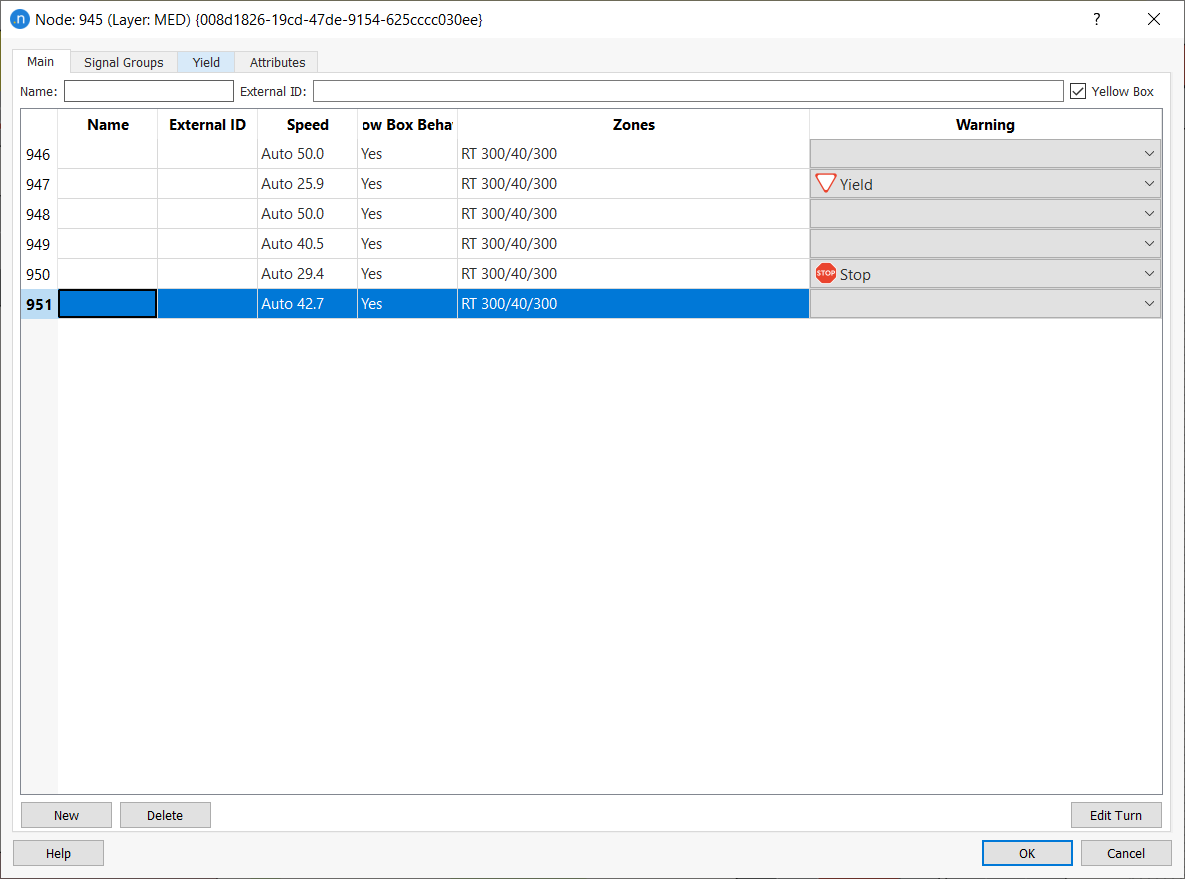 Node Data and Turns