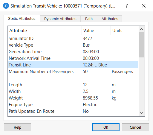 Transit Vehicle - Static Attributes