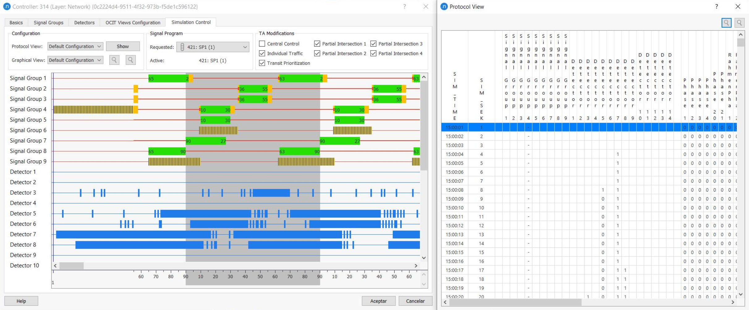 Simulation Control tab