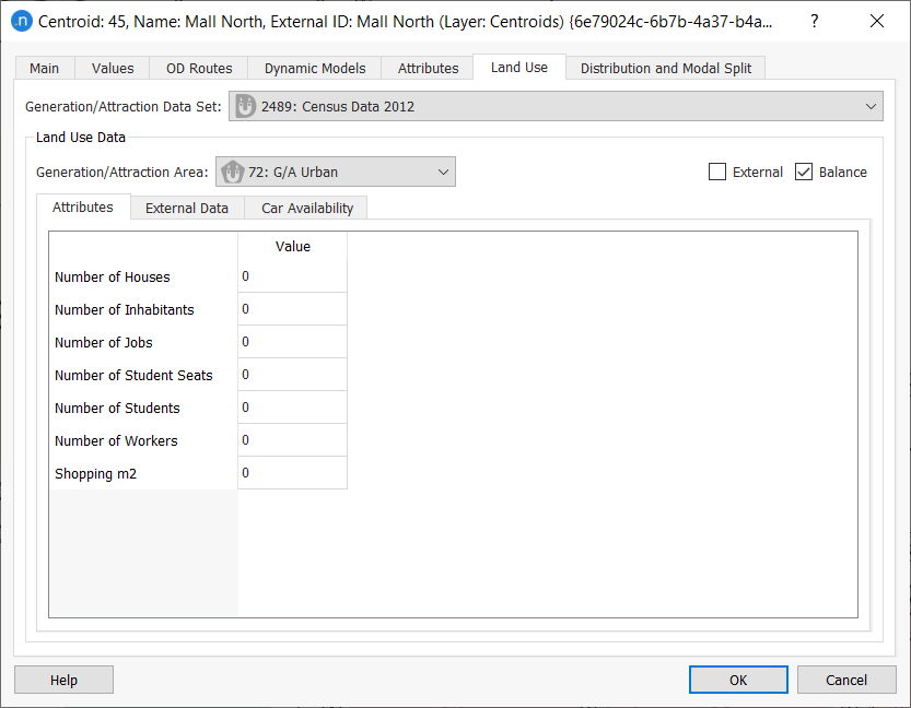 Land use tab