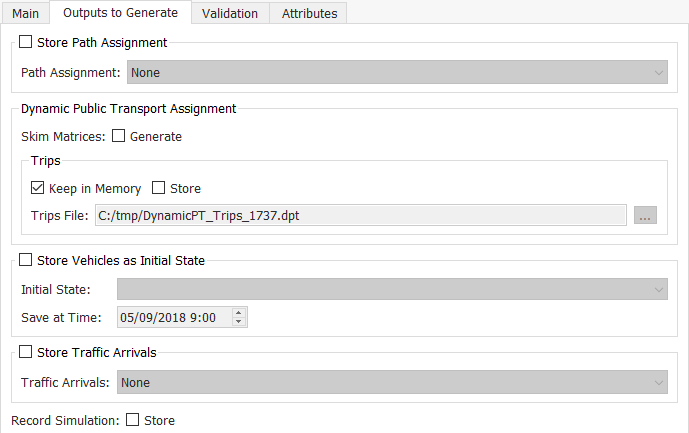 Replications Editor: Outputs Tab