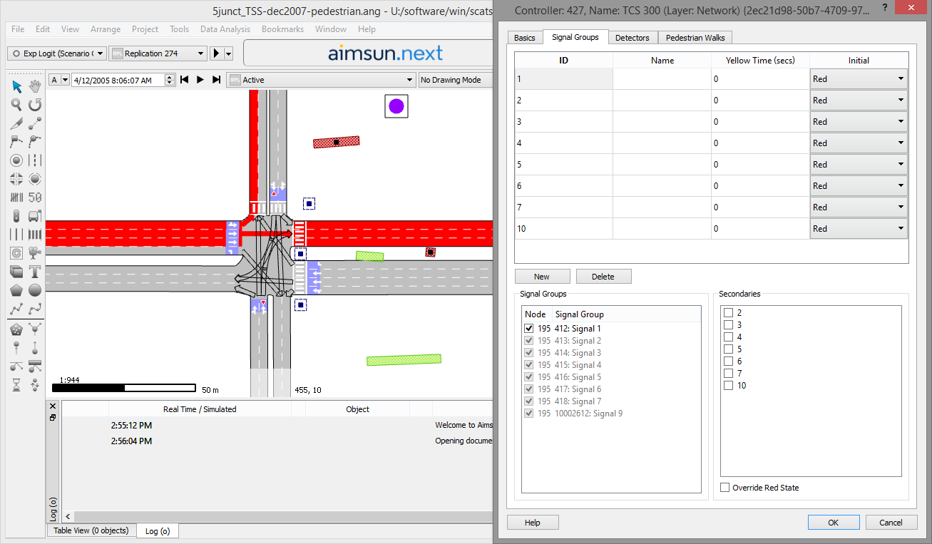 SCATS Controller Editor (Signal Groups folder)