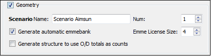 Aimsun Geometry export dialog