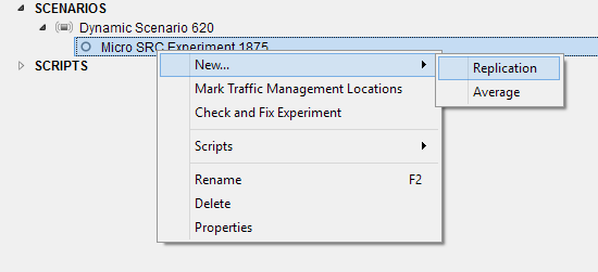 Experiment Context Menu