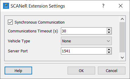 SCANeR Extension Settings