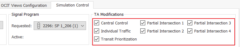 Simulation control modifications