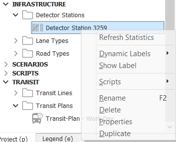 Detector Station Context Menu