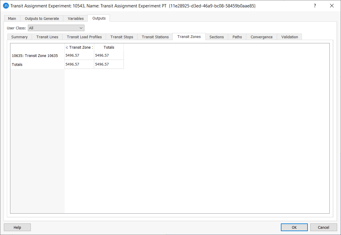 Transit Assignment Experiment Outputs: Zones
