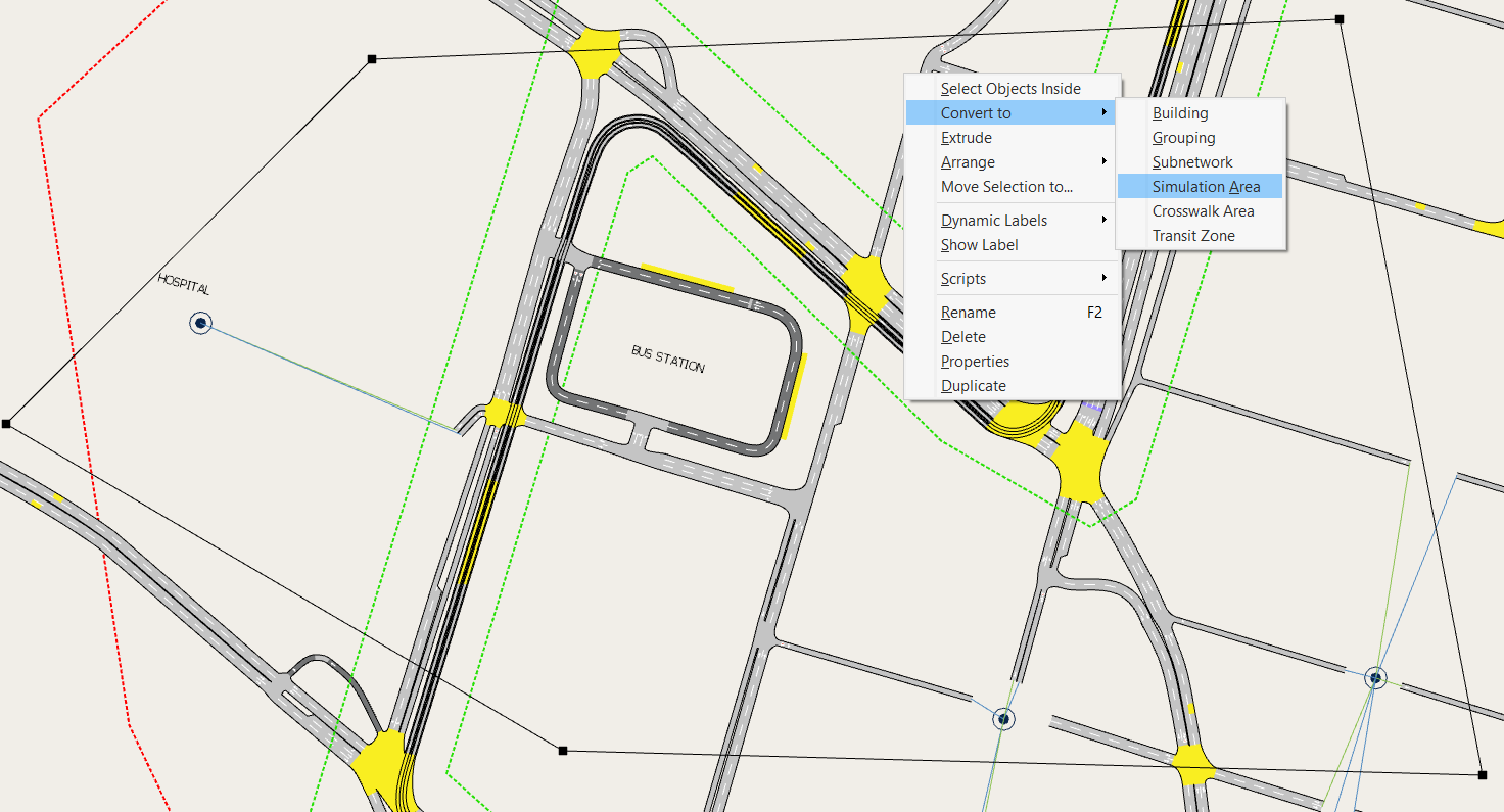 Simulation area creation