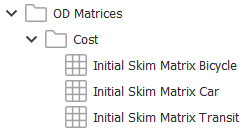 OD matrices list