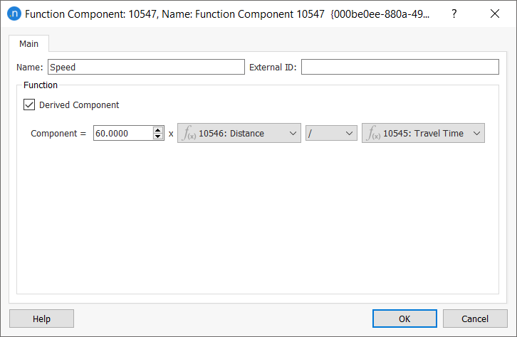 Speed function dialog