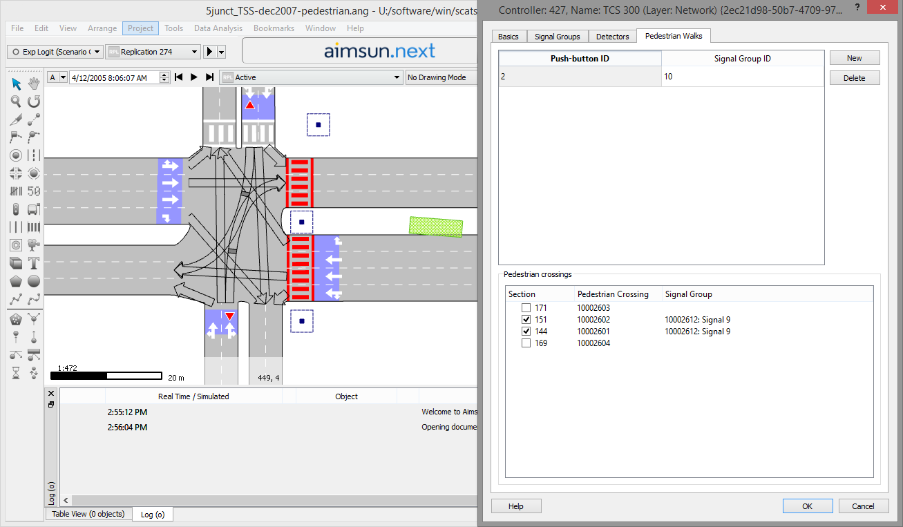 SCATS Controller Editor (Pedestrian Walks folder)