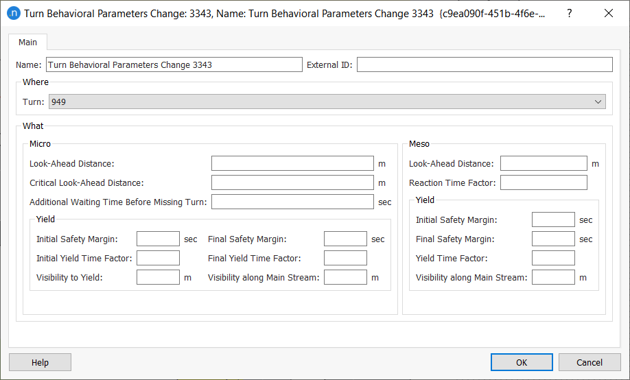 Turn Behavioral Parameters Change