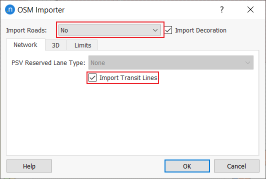 OpenStreetMap Import Dialog