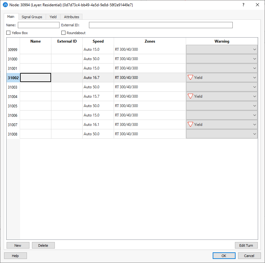 Node Data and Turns