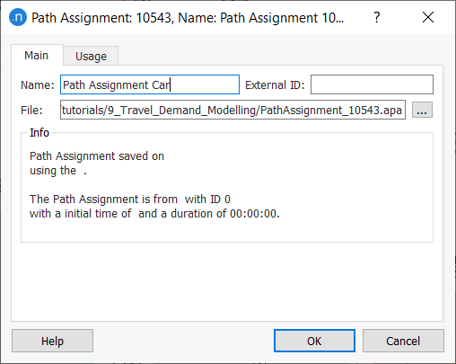 Path assignment dialog