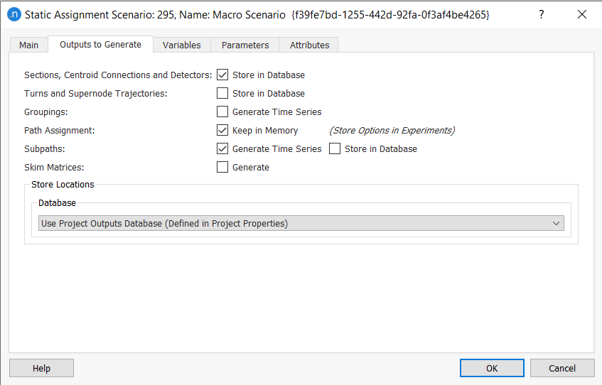 Static Assignment Scenario Editor: Main Tab