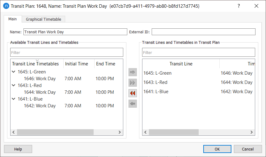 Transit Plan editor