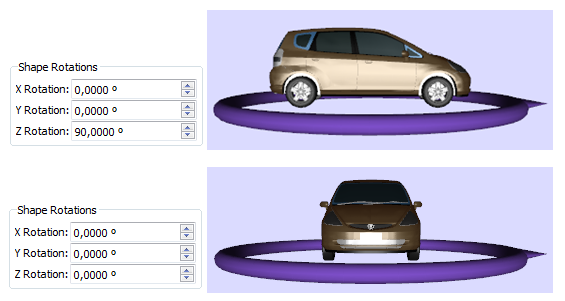 Vehicle Shape Rotations