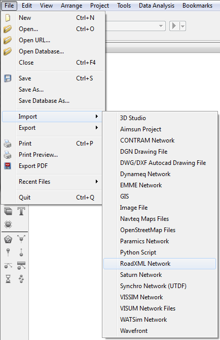 Access to Road XML Importer Dialog