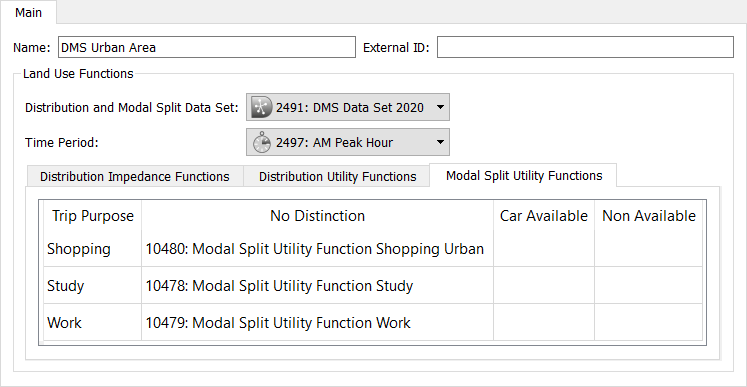 Modal Split Area editor