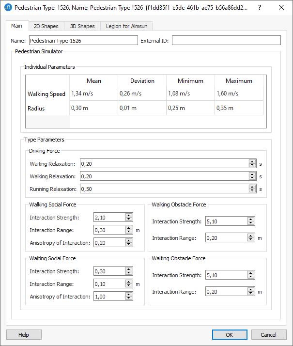 Pedestrian Type Editor