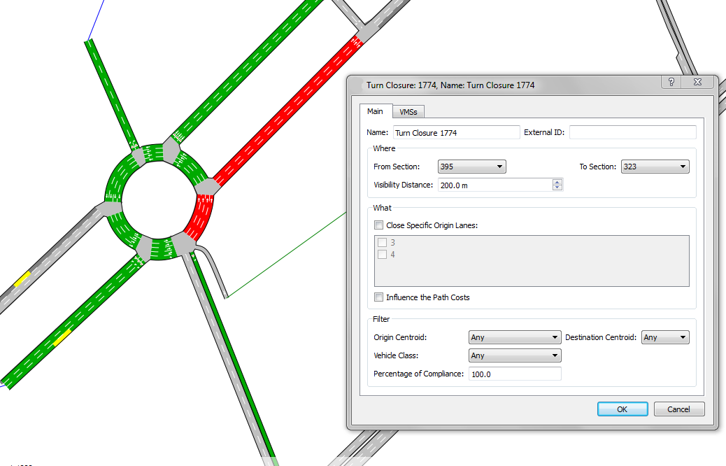 Turn Closure with visibility distance