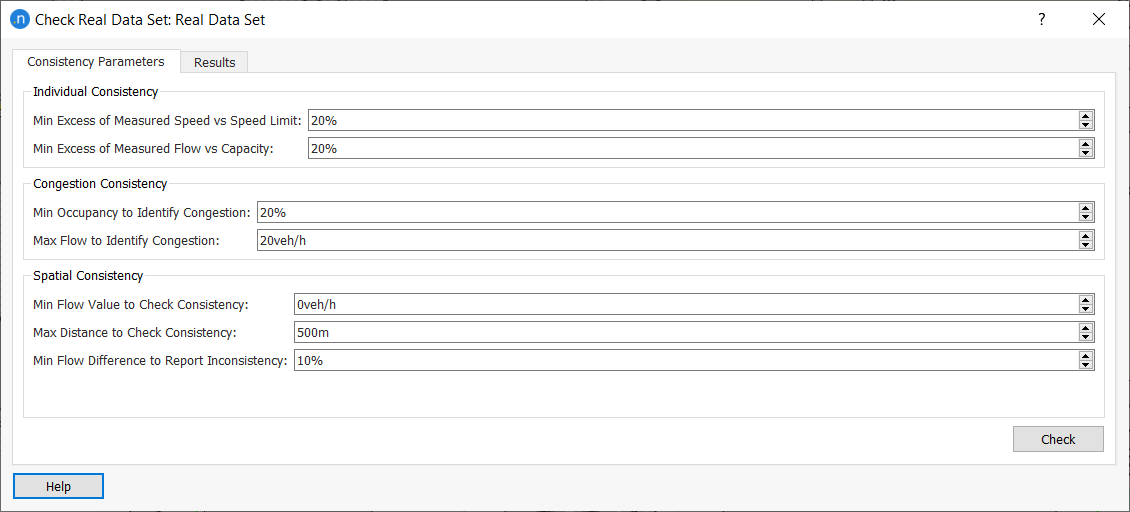 Consistency inputs parameters, showing success or failure