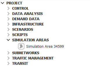 Simulation area Polygon and line in the Project Browser