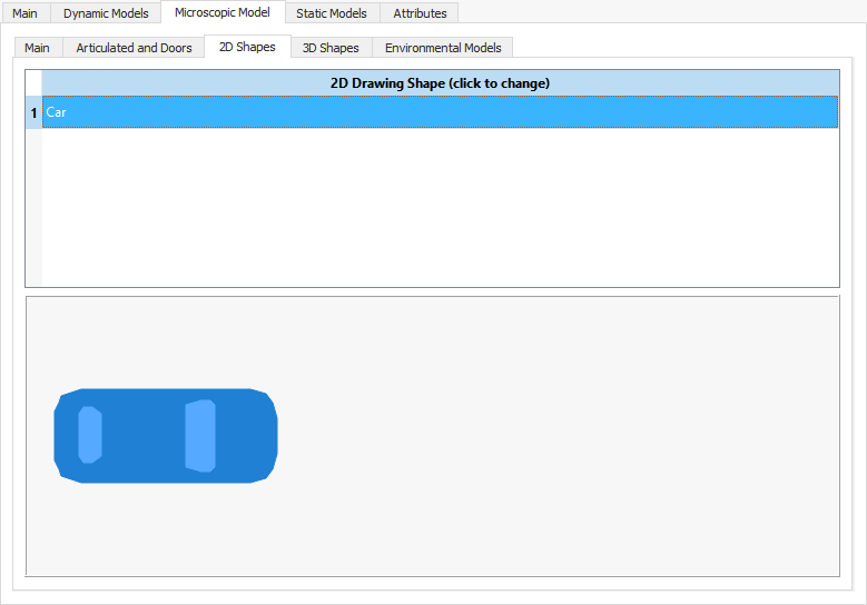 Vehicle Type editor - Microscopic Model Folder - 2D Shapes subfolder 