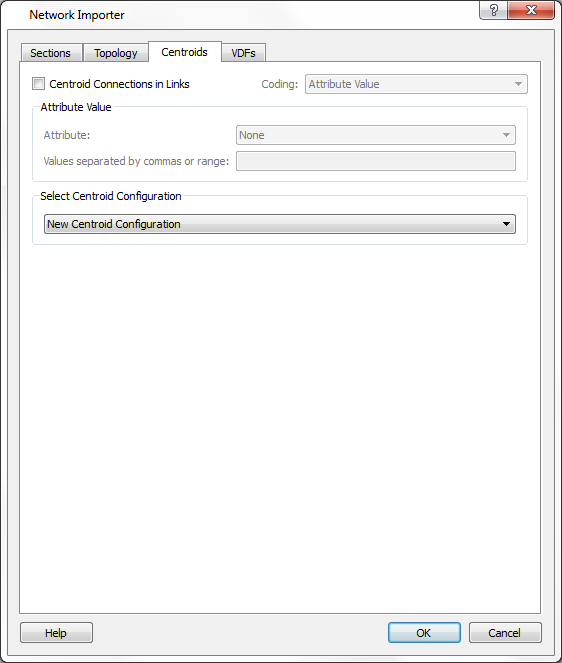 Network Importer Dialog: Centroids