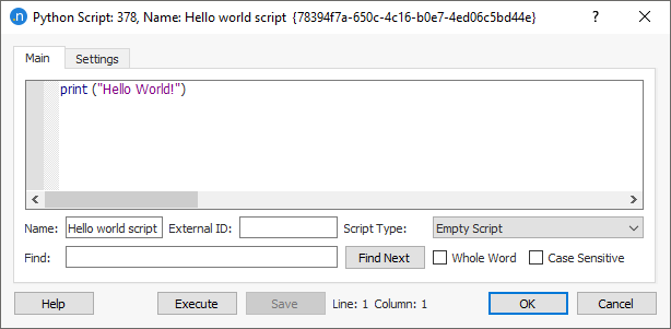 Hello World Script