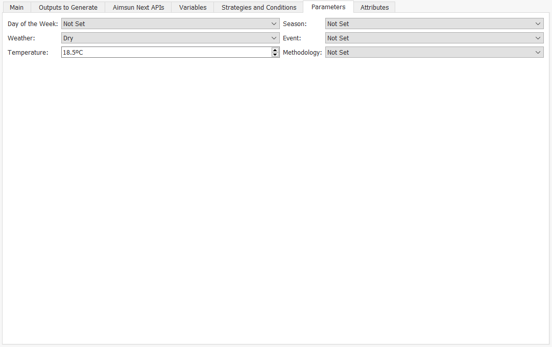 Parameters Tab Editor