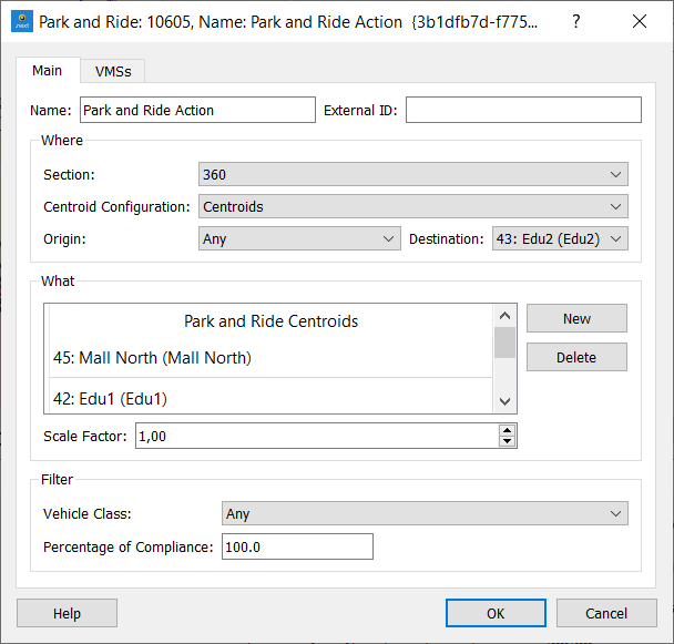 Park and Ride Action Editor Park and Ride Action Editor