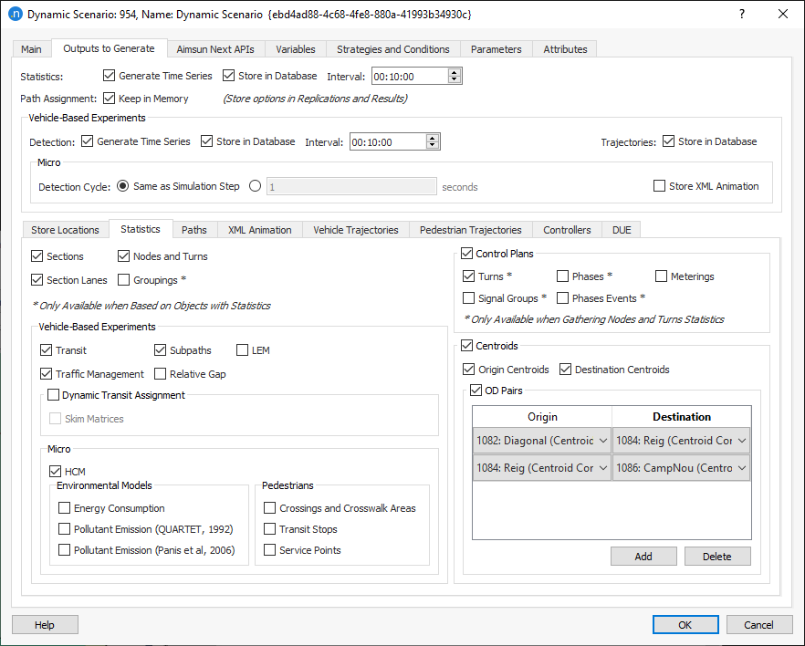 Dynamic Scenario Statistics Tab 