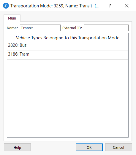 Transportation Mode editor