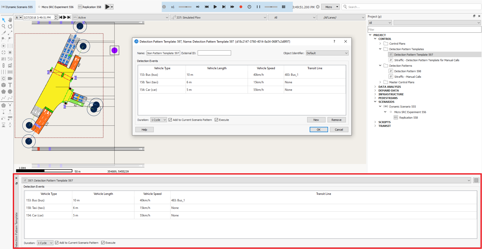 Detection Pattern Template window